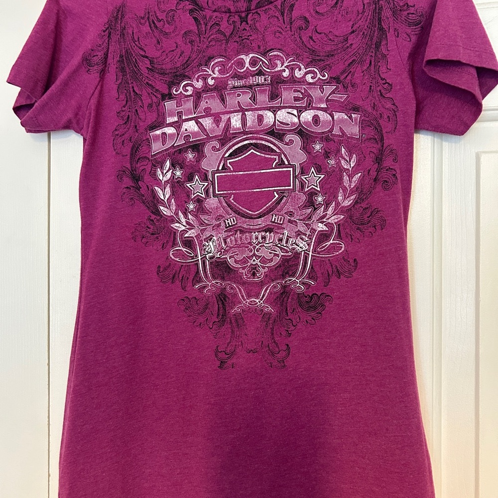 Harley-Davidson Pink Short Sleeve Tee with Vintage Design